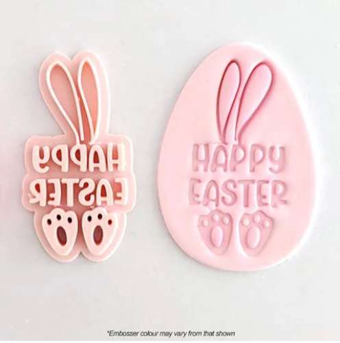 Cookie Stamp Embosser - Happy Easter and Bunny - Click Image to Close